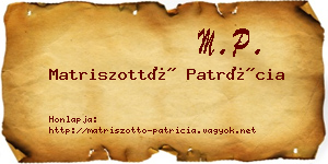 Matriszottó Patrícia névjegykártya
